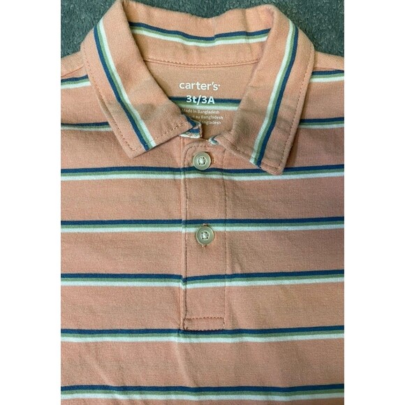Carters Toddler Boys Striped Short Sleeve Polo Multicolored Sz 3T - Picture 6 of 8